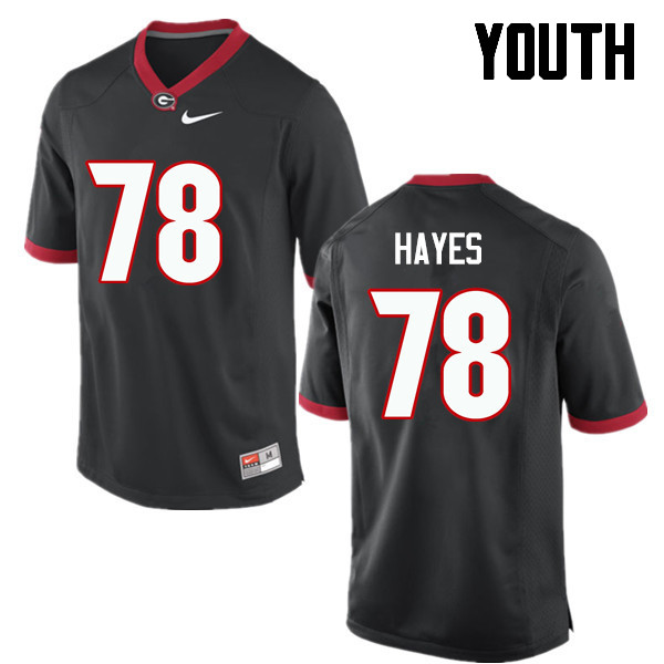 Youth Georgia Bulldogs #78 DMarcus Hayes College Football Jerseys-Black - Click Image to Close